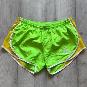 Soffe Women's Neon Athletic Shorts with Iowa Hawkeye Logo - Size M